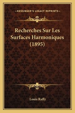 portada Recherches Sur Les Surfaces Harmoniques (1895) (en Francés)