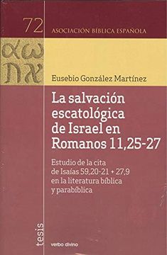 portada La Salvación Escatológica de Israel en Romanos 11, 25-27 (Asociación Bíblica Española)