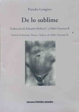 portada De lo sublime - Pseudo Longino