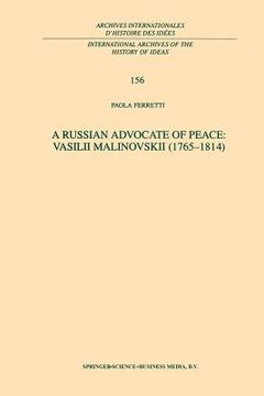 portada A Russian Advocate of Peace: Vasilii Malinovskii (1765-1814) (en Inglés)