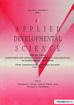 portada Conditions for Optimal Development in Adolescence: An Experiential Approach: A Special Issue of Applied Developmental Science (en Inglés)