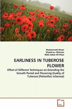 portada earliness in tuberose flower (en Inglés)