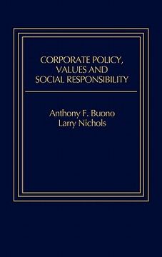 portada Corporate Policy, Values and Social Responsibility 