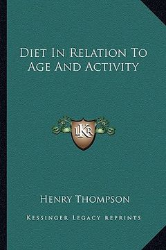 portada diet in relation to age and activity (en Inglés)