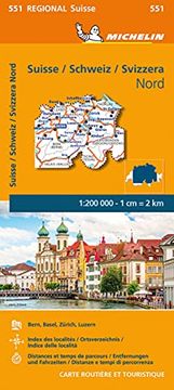 portada Suisse Nord - Michelin Regional map 551: Maps (Michelin Regional Maps) (in English)
