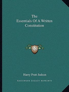 portada the essentials of a written constitution (in English)