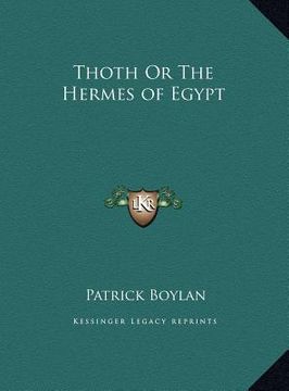 portada thoth or the hermes of egypt (in English)