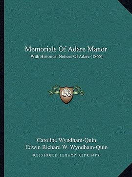 portada memorials of adare manor: with historical notices of adare (1865) (en Inglés)