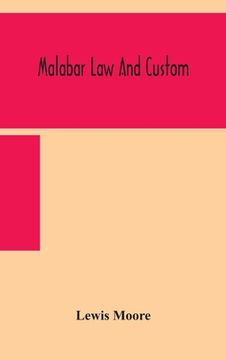 portada Malabar law and custom (in English)