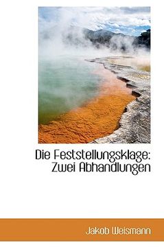 portada die feststellungsklage: zwei abhandlungen (en Inglés)