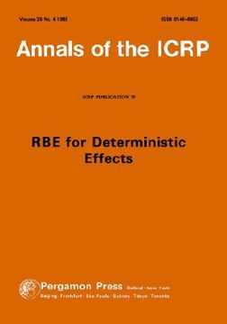 portada icrp publication 58: rbe for deterministic effects: annals of the icrp volume 20/4 (en Inglés)