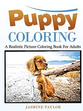 portada Puppy Coloring: A Realistic Picture Coloring Book for Adults