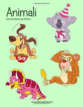 portada Animali Libro da Colorare per Bimbi 4: Volume 4 (Animali per Bimbi)