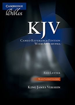 portada Kjv Cameo Reference Bible With Apocrypha, Black Calfskin Leather, Red-Letter Text, Kj455: Xra Black Calfskin Leather (Bible Akjv) 