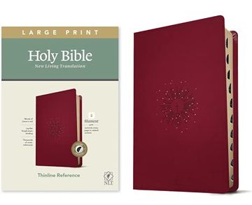 portada Nlt Large Print Thinline Reference Bible, Filament Enabled e: New Living Translation, Aurora Cranberry Leatherlike, Filament Enabled, red Letter, (in English)
