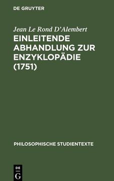 portada Einleitende Abhandlung zur Enzyklopädie (1751) (en Alemán)