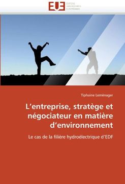 portada L'Entreprise, Stratege Et Negociateur En Matiere D'Environnement