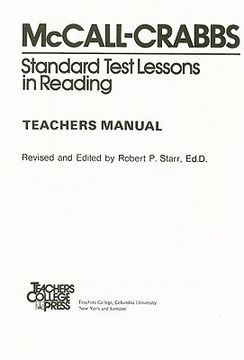portada mccall-crabbs standard test lessons in reading teacher ` s manual