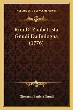 portada Rim D' Zanbattista Gnudi Da Bulogna (1776) (en Italiano)