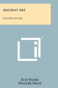 portada ancient art: history of art (en Inglés)