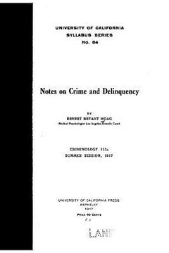 portada Notes on crime and delinquency (en Inglés)