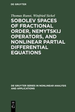 portada sobolev spaces of fractional order, nemytskij operators, and nonlinear partial differential equations (en Inglés)