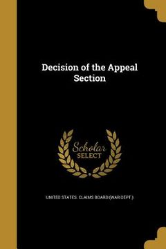 portada Decision of the Appeal Section (en Inglés)
