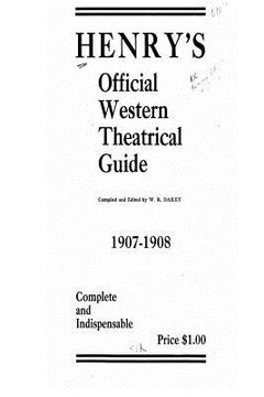 portada Henry's Official Western Theatrical Guide, 1907-1908 (en Inglés)