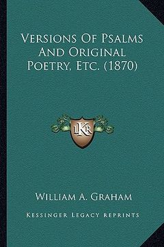 portada versions of psalms and original poetry, etc. (1870) (en Inglés)
