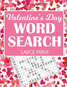 portada Valentine's day Word Search Large Print: 50 Themed Puzzles (en Inglés)