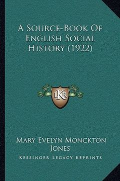 portada a source-book of english social history (1922) (en Inglés)