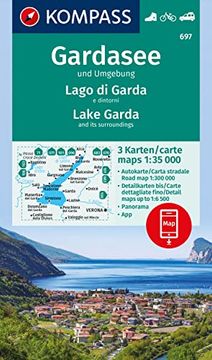 portada Kompass Wanderkarten-Set 697 Gardasee und Umgebung - Lake Garda and its Surroundings - Lago di Garda e Dintorni (3 Karten) 1: 35. 000 (en Alemán)