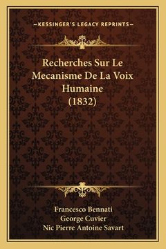 portada Recherches Sur Le Mecanisme De La Voix Humaine (1832) (en Francés)