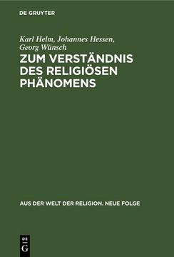 portada Zum Verständnis des Religiösen Phänomens (in German)