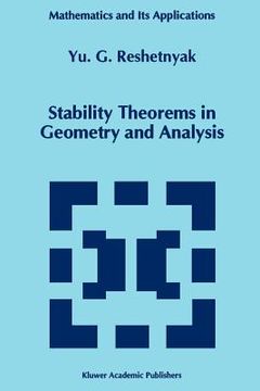 portada stability theorems in geometry and analysis (en Inglés)