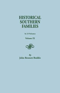portada Historical Southern Families. in 23 Volumes. Volume IX (en Inglés)