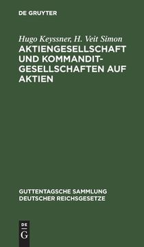 portada Aktiengesellschaft und Kommanditgesellschaften auf Aktien (German Edition) [Hardcover ] (en Alemán)