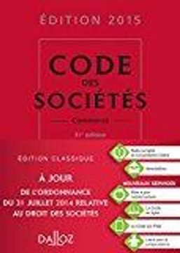portada Code des Sociétés 2015, Commenté