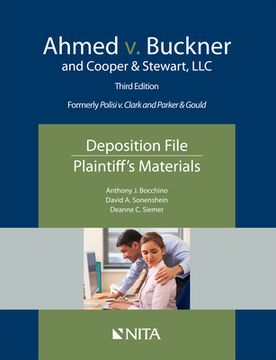portada Ahmed V. Buckner and Cooper & Stewart, LLC: Deposition File, Plaintiff's Materials (en Inglés)