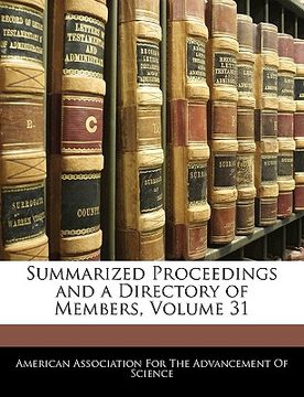 portada summarized proceedings and a directory of members, volume 31 (in English)