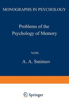 portada Problems of the Psychology of Memory (en Inglés)