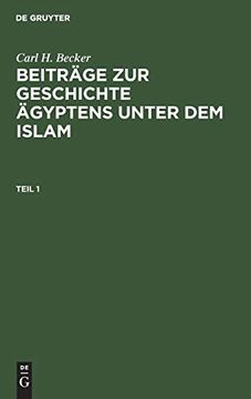 portada Beiträge zur Geschichte Ägyptens Unter dem Islam (en Alemán)