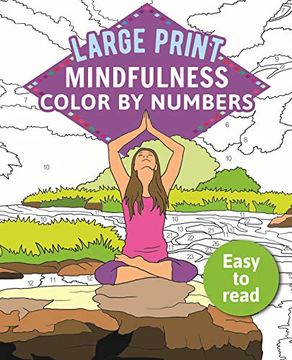 portada Mindfulness Color-By-Numbers Large Print (Arcturus Large Print Color by Numbers Collection) (en Inglés)