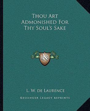 portada thou art admonished for thy soul's sake (in English)
