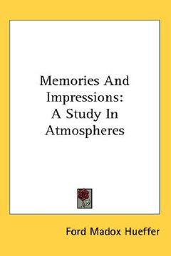portada memories and impressions: a study in atmospheres (en Inglés)