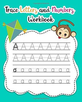 portada Trace Letters and Numbers Workbook: Learn how to Write Alphabet Upper and Lower Case and Numbers 