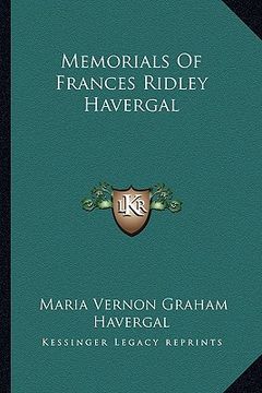 portada memorials of frances ridley havergal (en Inglés)