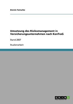 portada Umsetzung des Risikomanagement in Versicherungsunternehmen nach KonTraG (German Edition)