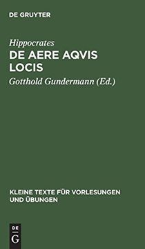 portada De Aere Aqvis Locis (Kleine Texte f r Vorlesungen und Bungen) (en Latin)