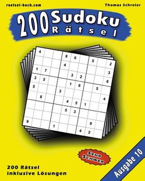 portada 200 Sudoku Rätsel, Ausgabe 10: 200 schwere 9x9 Sudoku mit Lösungen, Ausgabe 10 (en Alemán)
